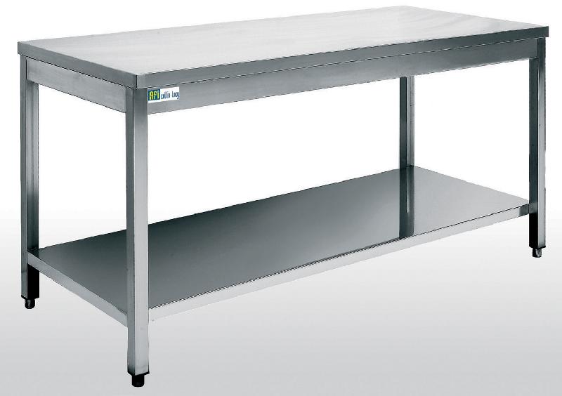 Table travail inox à monter avec tablette inférieure 1400x700 - DC7014_0