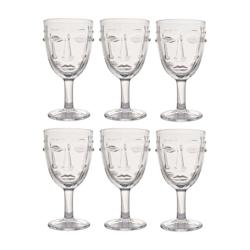 Verre à pied Visage transparent 8 x 16.5 cm Lot de 6 Opjet - 3700866355159_0