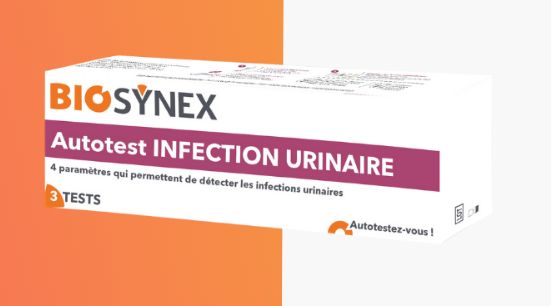 Autotest infection urinaire - exacto - constitué de bandelettes en plastique rigide sur lesquelles sont fixées 4 zones de réactifs_0