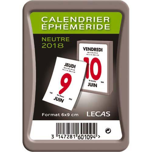 BLOC EPHEMERIDE SEUL LECAS - 1 JOUR PAR PAGE - 6,2 X 9,5 CM - COLORIS ASSORTIS