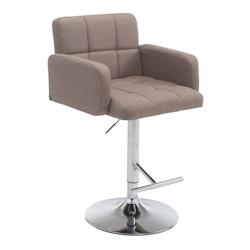 CLP Tabouret de bar Los Angeles tissu avec pied en métal Taupe/Chrome - gris textile 1018055124_0