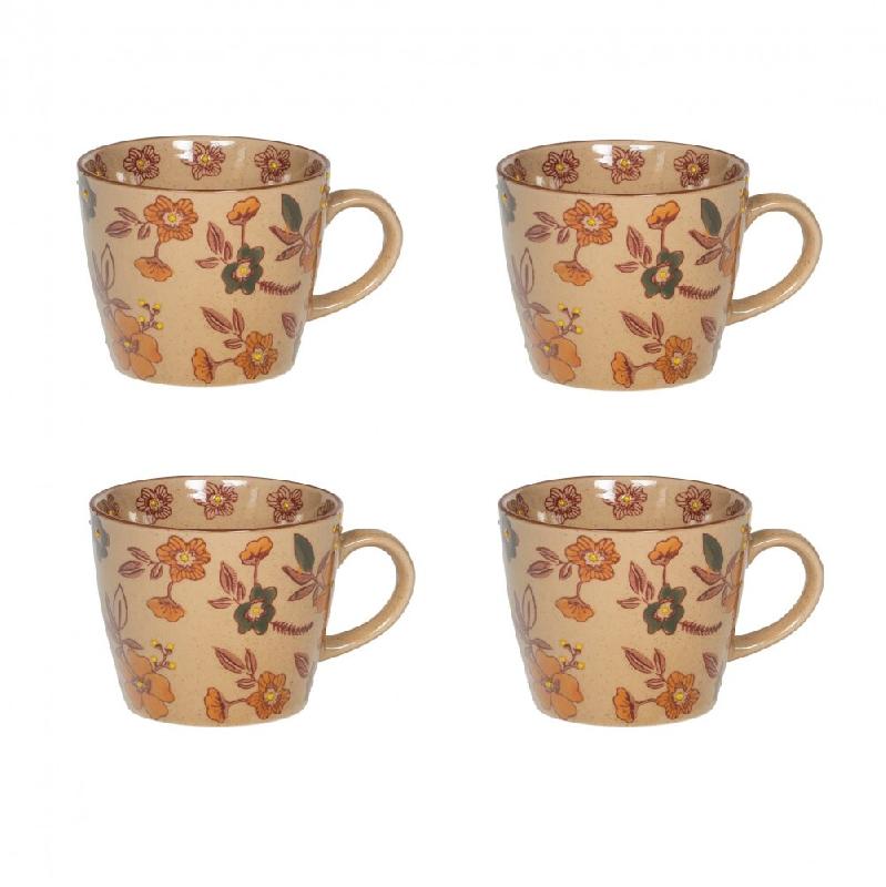 Coffret de 4 tasses Aveline 8 cm -  Multicolore Rond Grès Table Passion 12.00x8.00 cm - multicolore Grès 3106232387692_0