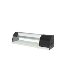 CORECO Vitrinette A Tapas Avec Dessus Vitre Courbe - 2 Niveaux - +4/+8 - 1400X410X400 - Interieur Fond Embouti Pour 6 Bacs Gn1/3-40 Inclus BCCD-6 - Ac_0