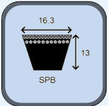 Courroie trapézoïdale - spb - 1000 - 16x14_0