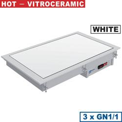 Élément vitrocéramique blanche 3 x gn 1/1 éléments chauffants vitroceramique 1115x610xh210 - IN/VCX12-PWT_0