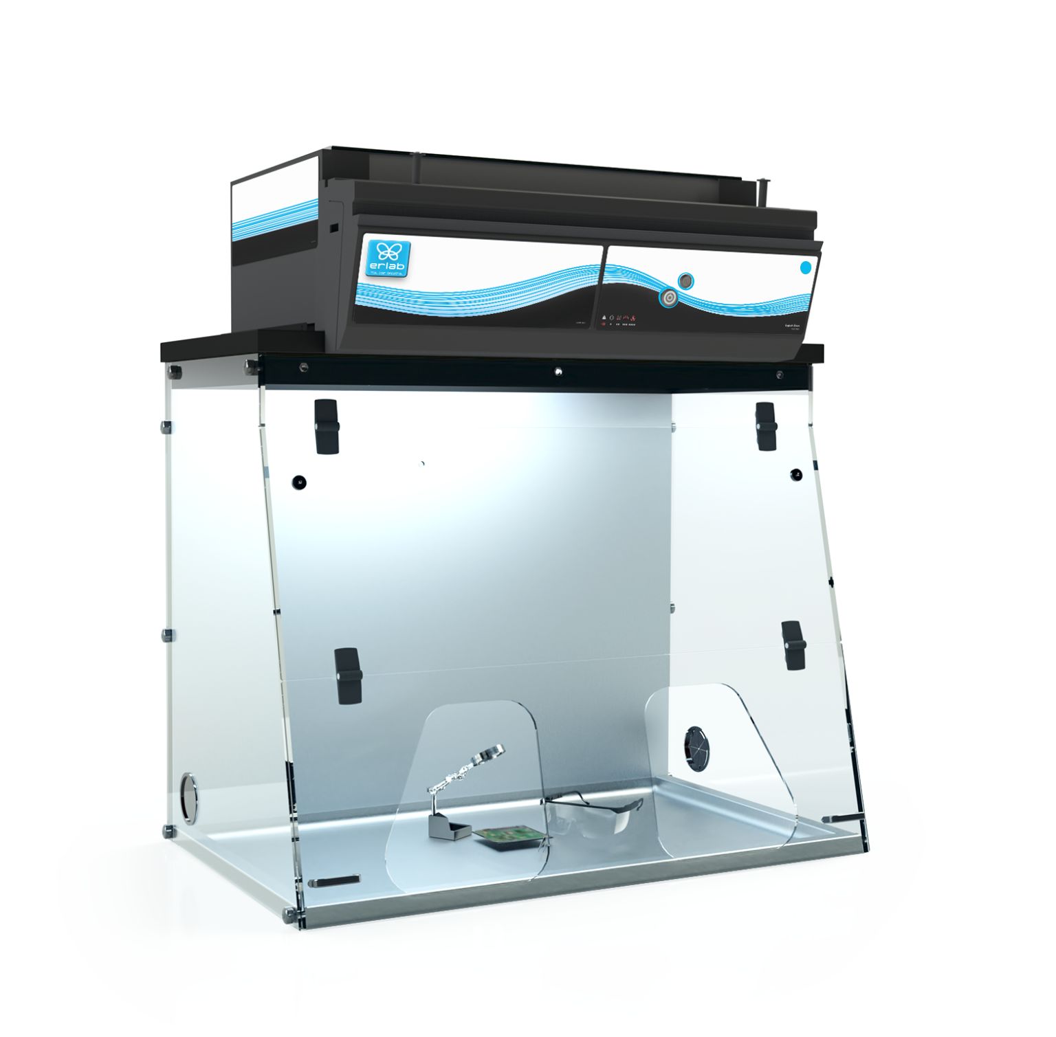 Enceinte à air propre CaptairFlow 391 - flux laminaire, filtration HEPA H14, plans en inox 304L_0