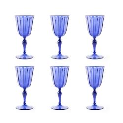 Excelsa lot de 6 verres à vin Country verre 25 cl bleu - bleu verre 67823_0