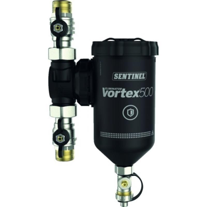 Filtre eliminator vortex 500 pour une filtration puissante en installation moyenne ,compact, débit 50 l/min raccords 1