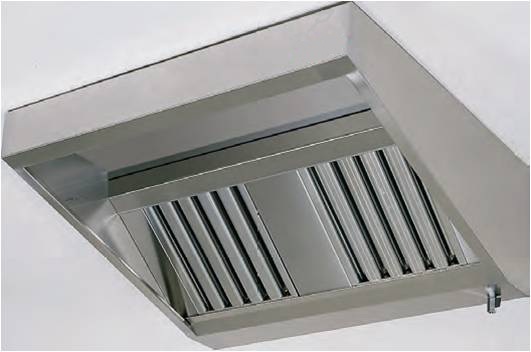 Hotte professionnelle statique en inox - 2500 x 950 x 400 mm - Snack et petite restauration_0