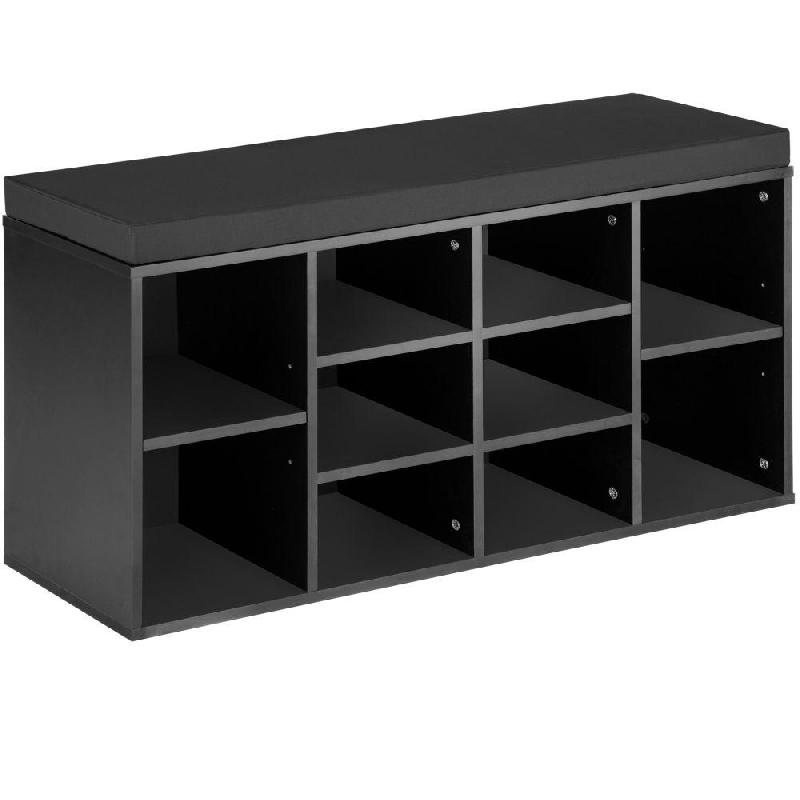 Meuble à chaussures étagère meuble banc noir/gris 2008150