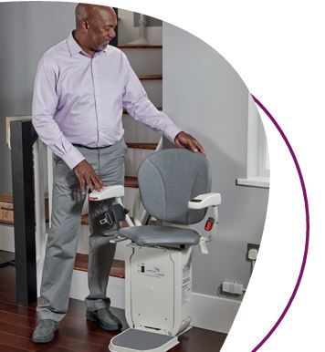 Monte-escalier double-rail fluide et confortable, idéal pour les escaliers incurvés avec un siège ergonomique entièrement réglable - CONTOUR 2000_0