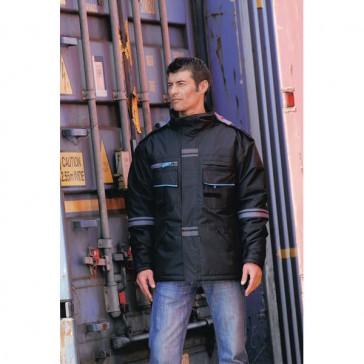 Parka Magellan noir/gris TXL Opsial - Tissu ripstop polyester enduit PVC - Capuche amovible - Bandes réfléchissantes - Multipoches_0
