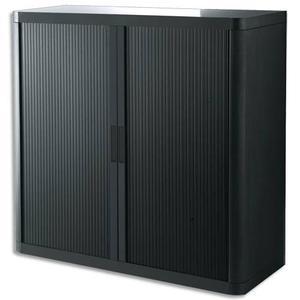Easyoffice armoire démontable corps en ps teinté et rideau noir - dim l110x h104x p41,5 cm_0