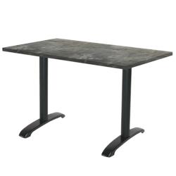 Restootab - Table 160x80cm - modèle Bazila pierre métallisée - gris fonte 3701665200121_0