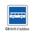 Panneau de signalisation d'indication type C6 - Arrêt d'autobus - Formats de 350 mm à 1500 mm_0