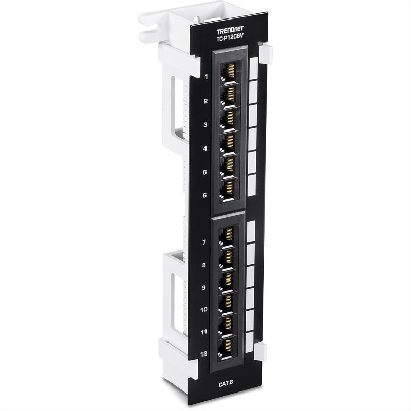 TRENDnet TC-P12C6V Tableau de connexion non blindé Cat6e à 12 ports et fixation murale_0
