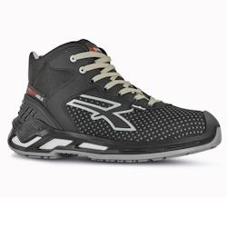 U-Power - Baskets de sécurité hautes anti abrasion avec renfort anti-shock JACOB - Usage général - ESD S3 CI SRC Noir / Bleu Taille 48 - 48 noir m_0