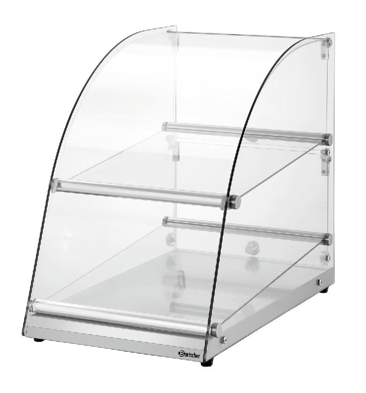 Vitrine buffet 70L - BARTSCHER - 2 niveaux en verre et plexiglas - Service arrière_0