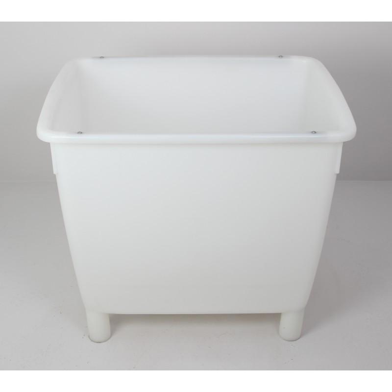 Bac plastique 210 L - grand bac alimentaire ouvert avec option couvercle et chariot inox_0