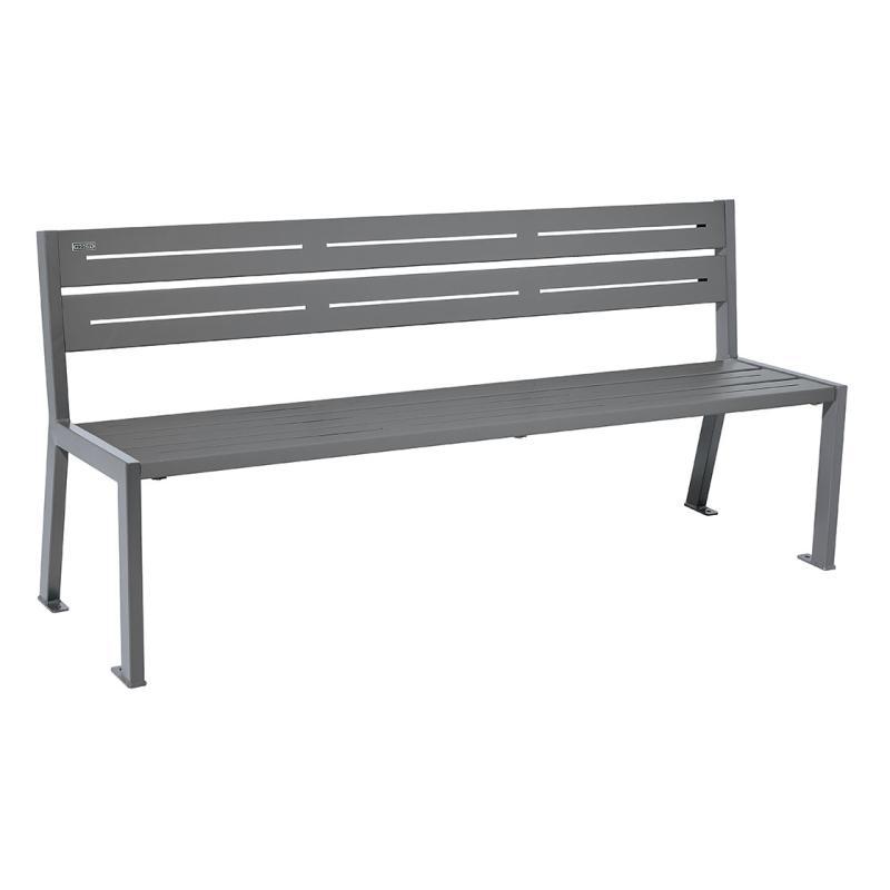 Banc public métallique Silaos® - 5 lames - avec ou sans accoudoirs - ref : 209506.Gpro_0