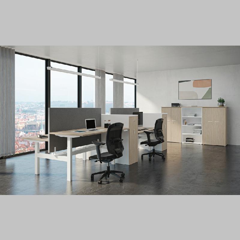 Bureau bench 2 postes réglable électriquement ENVOL-EVO - Fabriqué en France - Marque Buronomic_0