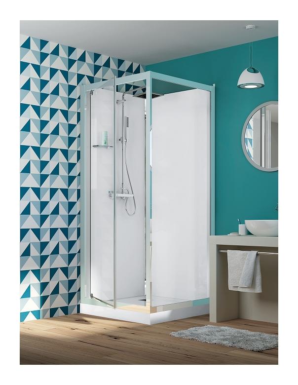 CABINE DE DOUCHE EDEN R90 FAIBLE HAUTEUR PORTE PIVOTANTE 90X90CM