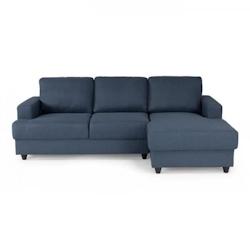 Canapé d'angle droit 4 places - Tissu bleu - Contemporain - L 215 x P 140 H 86 cm - PAUL AUCUNE - bleu 3666373884783_0