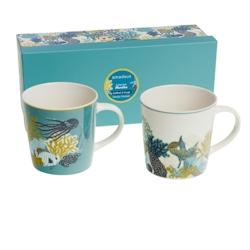 Coffret de 2 mugs Manatea -  Blanc cassé Rond Porcelaine Fine (Bone Chin Amadeus 9.5x7.799 cm - 3520071954172_0