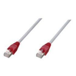 Cordon RJ45 croisé - Manchon rouge - Cat 5e FTP - 1m_0