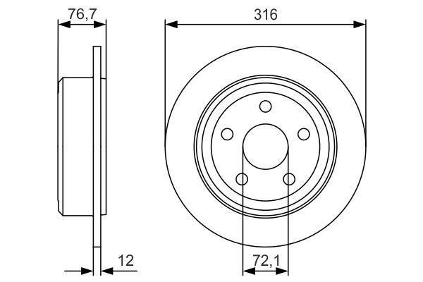 Disque de frein Bosch 0986479R08 - boîte de 2 - pour assemblage arrière - disque plein_0