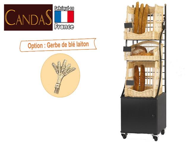 ETAGÈRE MOBILE MODULABLE BOISLETTE 2 PANIERS BAGUETTES 1 PANIER PAINS SPÉCIAUX