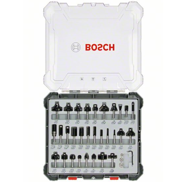 FRAISE MIXTE BOSCH QUEUE DE 8 MM EN COFFRET COMPLET DE 30 OUTILS