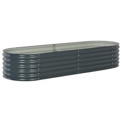 Helloshop26 - Jardinière lit surélevé plantes fleurs jardin 240 x 80 x 44 cm acier galvanisé gris 02_0001021 - 3000073681530_0