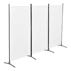 Helloshop26 - Paravent de confidentialité à 3 panneaux 176 x 260 cm blanc 03_0008057 - 3001912782722_0