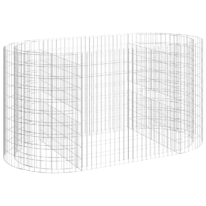 Lit surélevé à gabion fer galvanisé 200 x 100 x 100 cm Argent 02_0039908 - 3000218673420