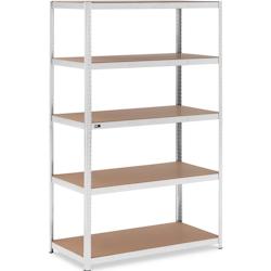 MSW-STSH-30 Étagère Charge Lourde Étagère métallique Étagère d'atelier 120 x 60 x 200 cm Supporte 5 x 150 kg Gris - gris acier 4062859091185_0