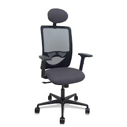 Piqueras y Crespo Silla Zulema sincro malla negra asiento bali gris oscuro brazos 2D ruedas 65mm cabecero - gris multi-matériau 390SM840B600B2DB68R65C_0