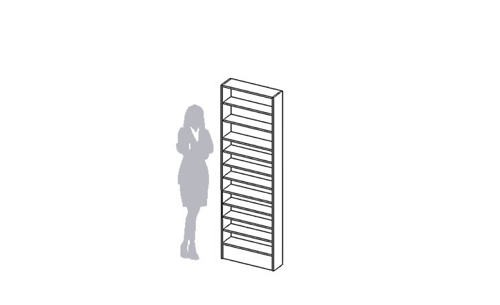 Rayonnage pour pharmacie simple face - H233 x L73 x P30cm - 8 niveaux - Blanc - Fabriqué en France_0