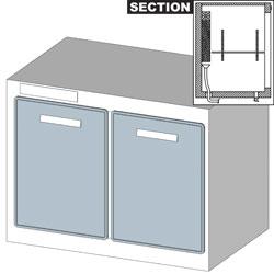Réserve réfrigérée comportes réfrigérée ventilée , 2 porte, avec group metrika line dimension : 1000x650xh770 - DV210_0