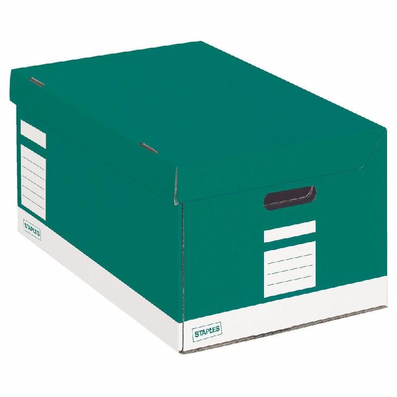 STAPLES CAISSE ARCHIVES COULEUR STAPLES PREMIUM - VERT (PRIX À L'UNITÉ)