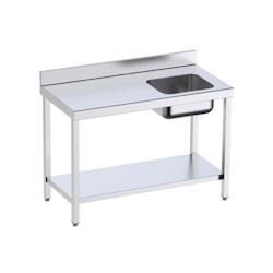Table inox de préparation avec bac à droite et étagère P 700 mm | Distform-bac A droite longueur 1800 mm - 8445842025293_0