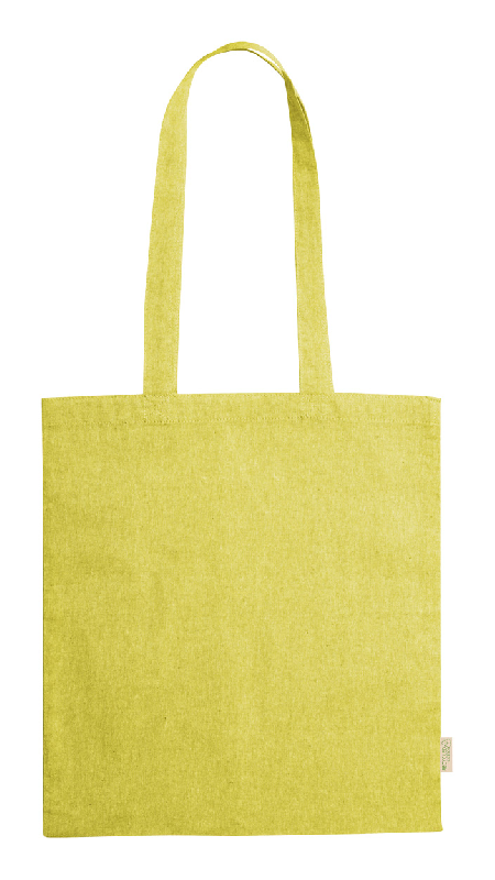Tote bag - sac publicitaire en coton recyclé - anses longues - 120 g/m² - couleur jaune_0