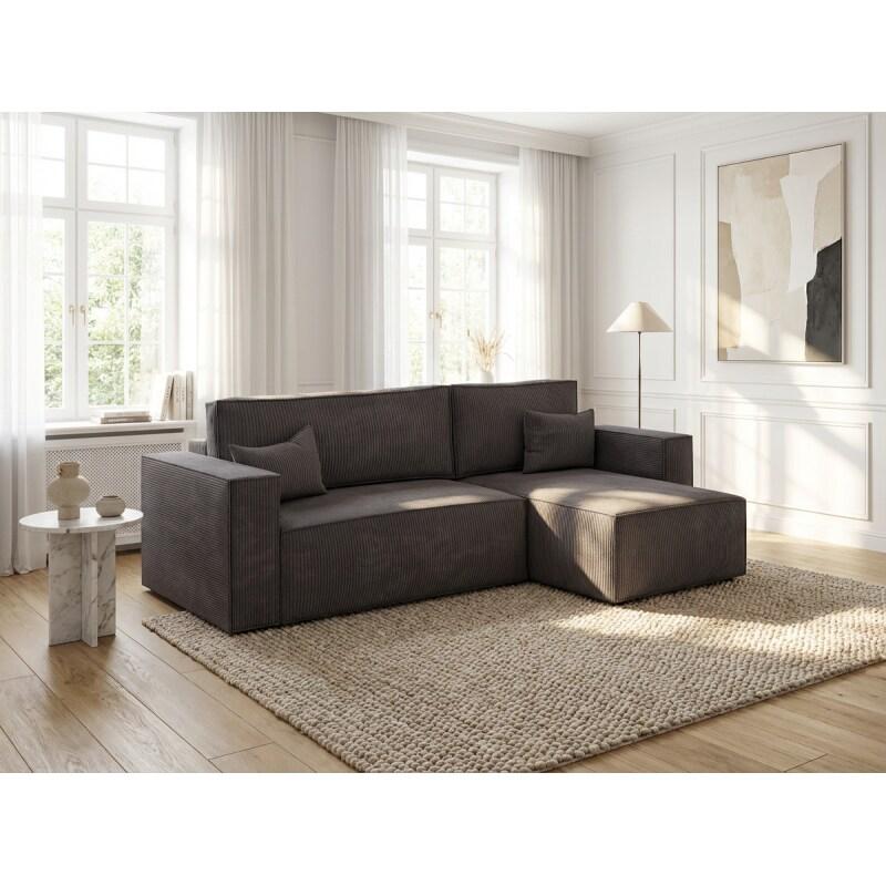 Vivabita Canapé d'angle convertible réversible en velours côtelé Charly - 3665367352888_0