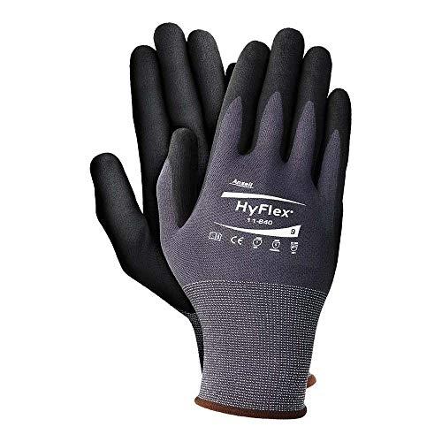 Gants de protection ANSELL RAHYFLEX 11-840 - Gris/Noir - Lot de 12 - Taille 8 - Nylon, élasthanne et mousse nitrile Fortix_0