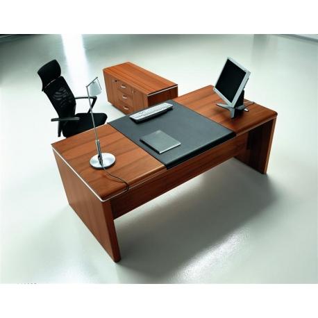 Bureau de direction ZETA X - Sous main cuir en option - Plateau bois 180/200 cm - QUADRIFOGLIO_0