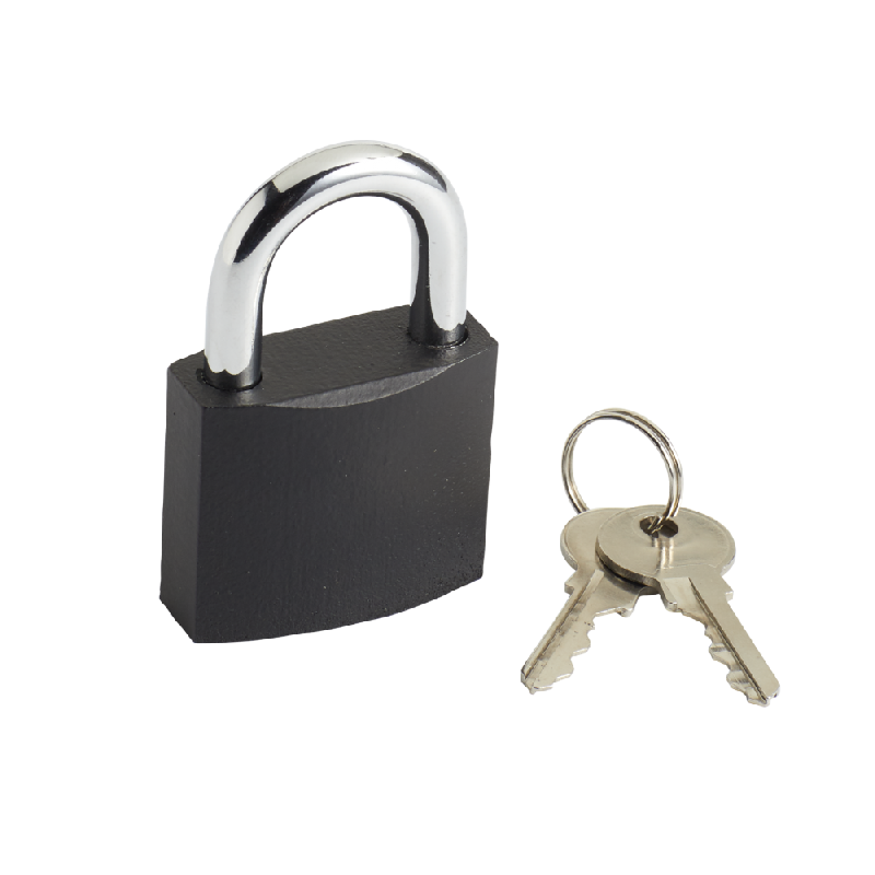 Cadenas à clé en fer - largeur 50 mm - bon niveau de sécurité - double ancrage_0