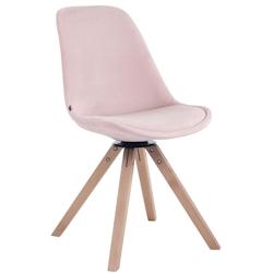 Décoshop26 - Chaise de salle à manger x1 chaise visiteur assise pivotant à 360° en velours rose piètement en bois carré clair 10_0003506 - 30002_0