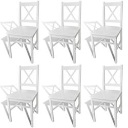 Décoshop26 - Lot de 6 chaises de salle à manger cuisine en bois blanc style classique CDS022157 - blanc 3000024341537_0
