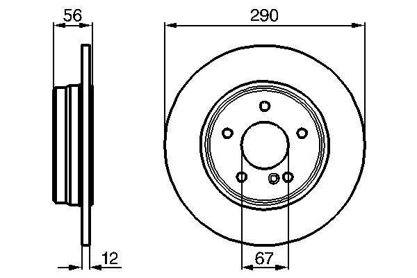 Disque de frein Bosch 0986478899 - boîte de 2 disques - arrière - type plein - 5 trous_0