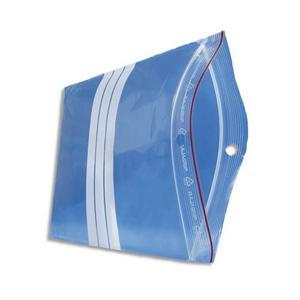 Boîte de 1000 sachets plastique zip transparent bandes blanches 60microns h32cm ouverture 23cm_0